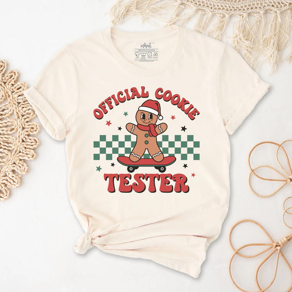 Cookie Tester T-Shirt | Christmas Cookie Shirt, Baker Shirt, Cute Cookie Lover T-Shirt, Funny Christmas T-shirt, Baking Funny Cookie Shirt