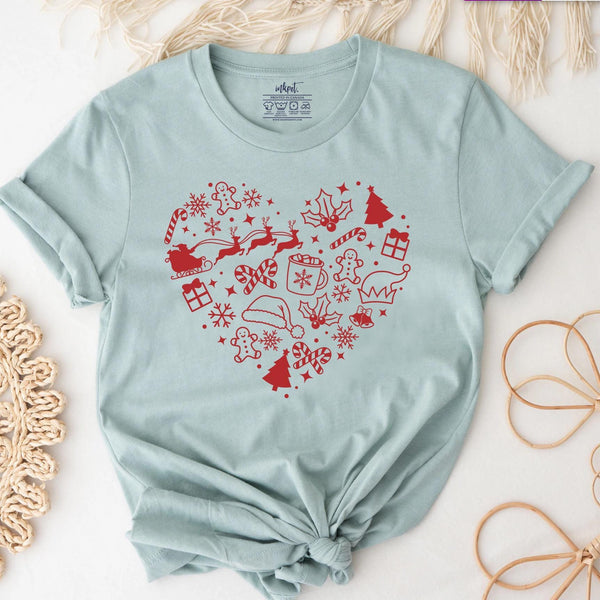 Christmas Doodles T-Shirt | Holiday Shirt, Womens Christmas Shirt, Cute Christmas T-Shirt, Christmas T-shirt, Winter Shirt, Cute Holiday Tee