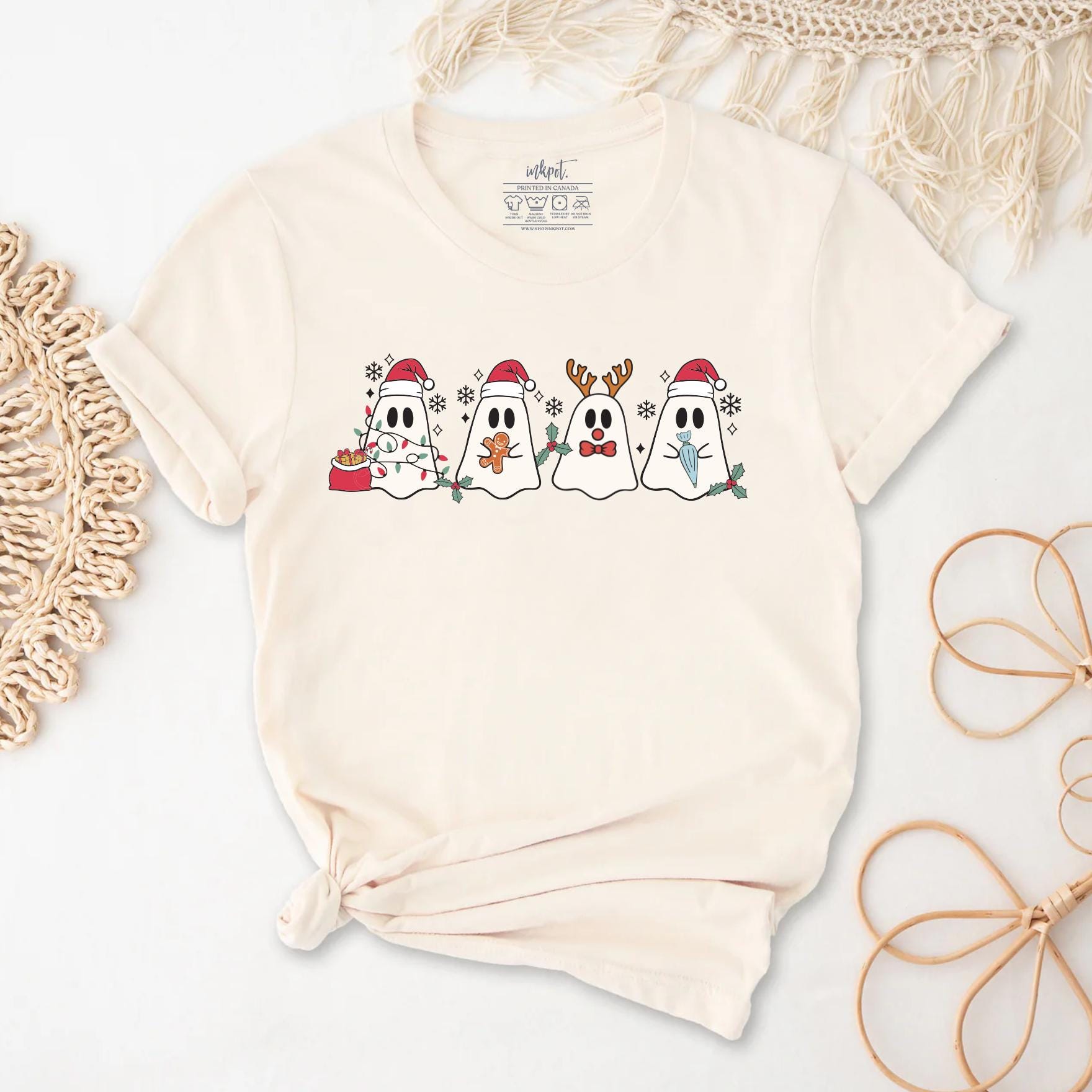 Cute Christmas Ghosts T-Shirt | Holiday Shirt, Womens Christmas Shirt, Cute Christmas T-Shirt, Christmas T-shirt, Winter Shirt, Ghost Tee