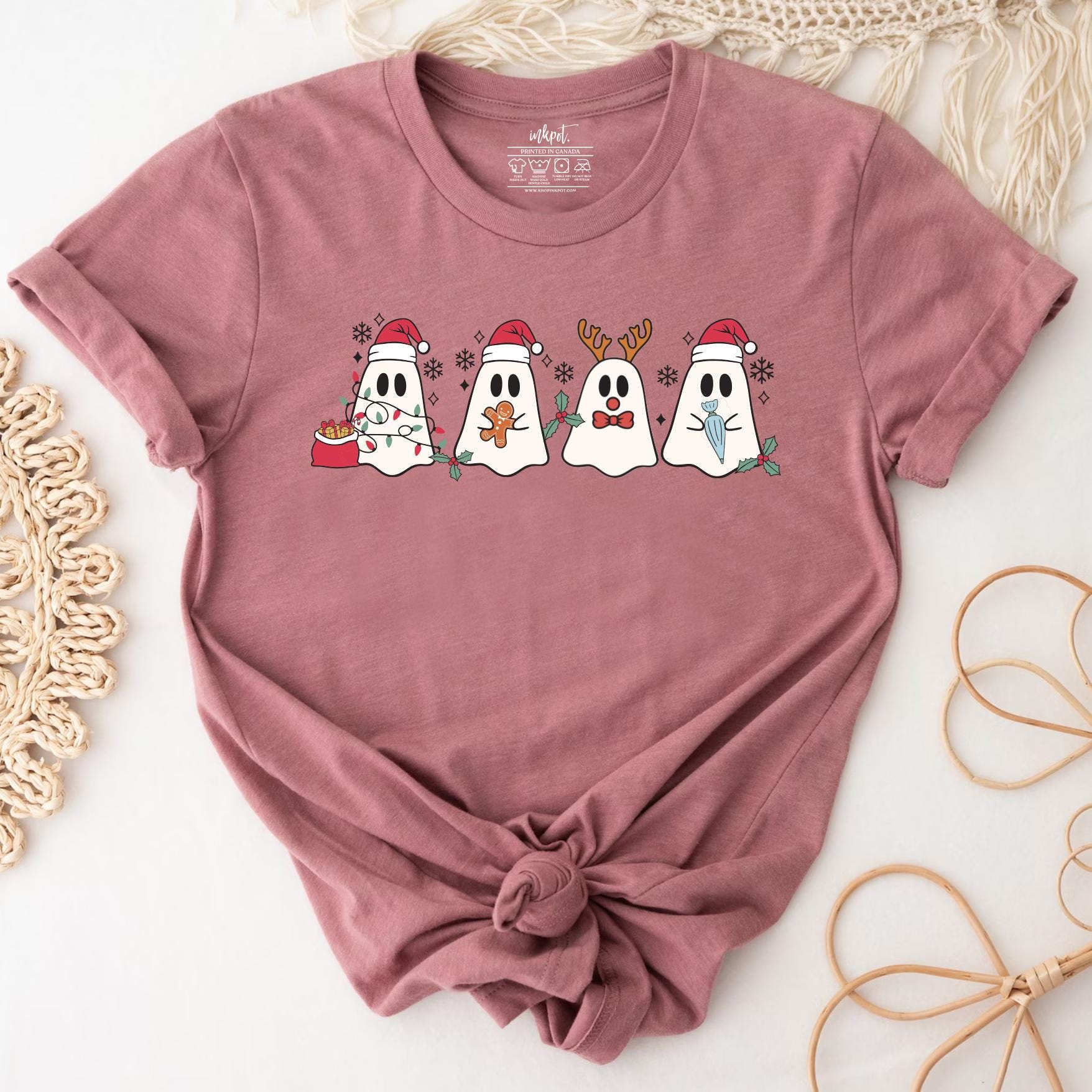 Cute Christmas Ghosts T-Shirt | Holiday Shirt, Womens Christmas Shirt, Cute Christmas T-Shirt, Christmas T-shirt, Winter Shirt, Ghost Tee