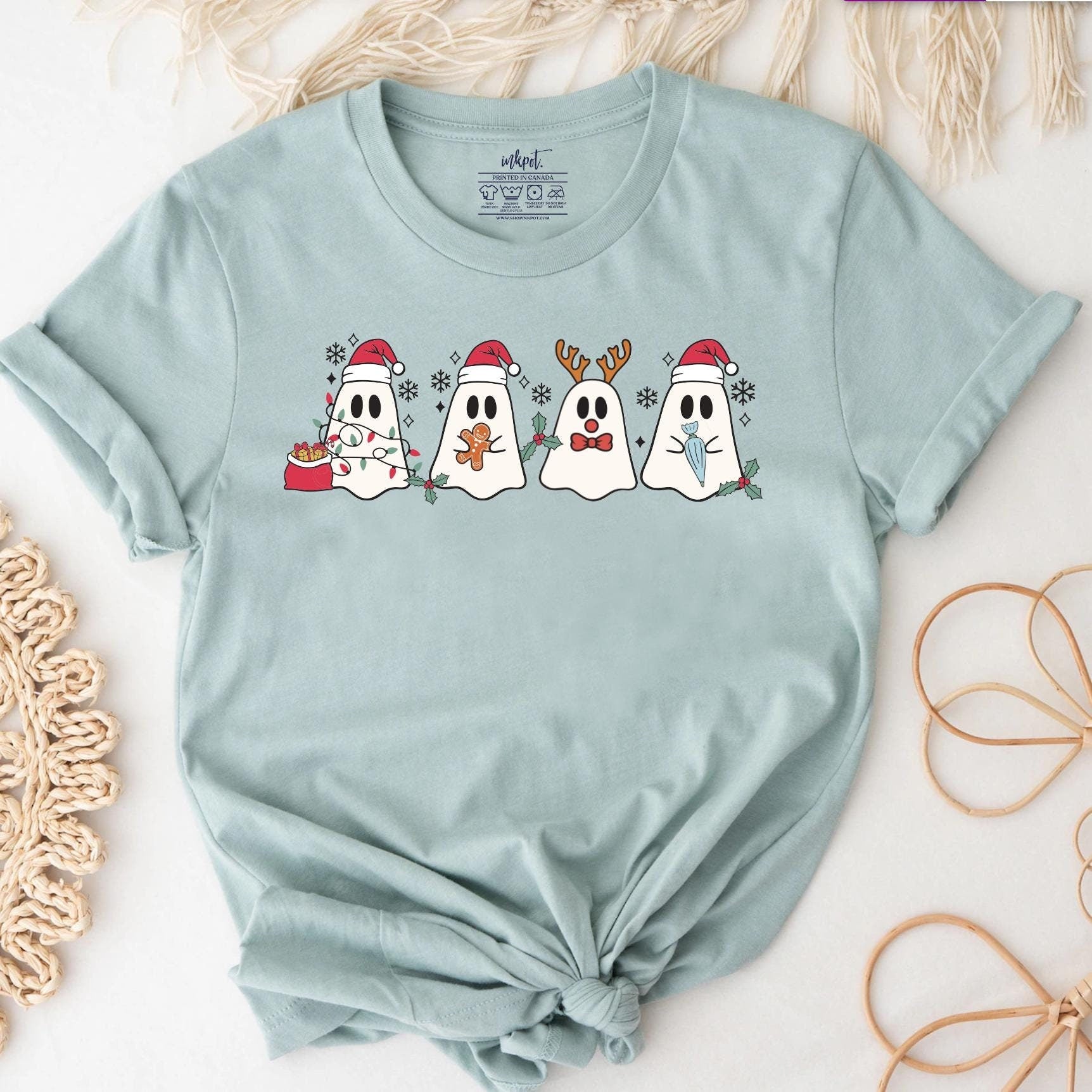 Cute Christmas Ghosts T-Shirt | Holiday Shirt, Womens Christmas Shirt, Cute Christmas T-Shirt, Christmas T-shirt, Winter Shirt, Ghost Tee