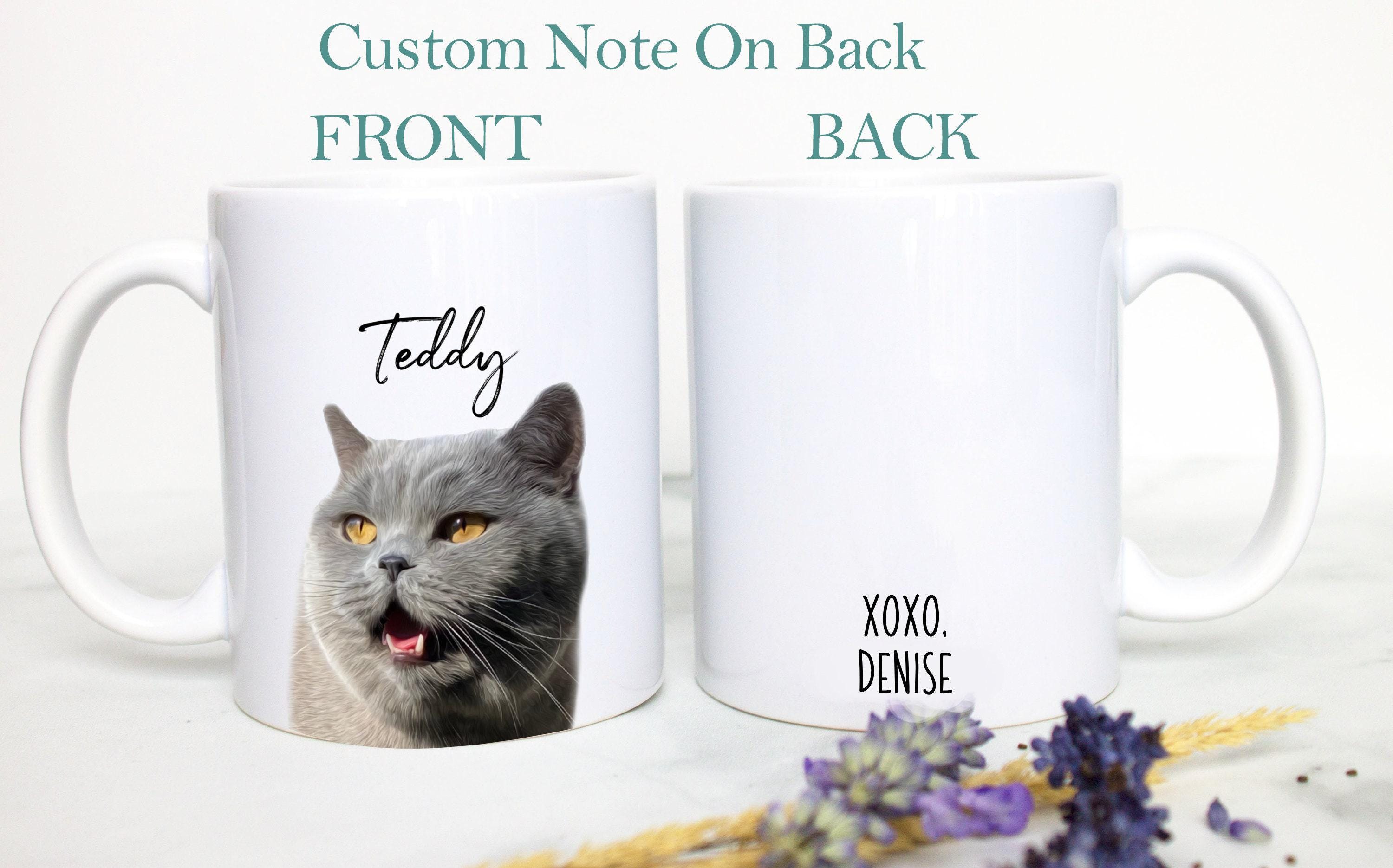 Custom Cat Photo Mug, Pet Portrait, Personalized Cat Lovers Mug, Cat Owner Gift, Cat Mom Dad, Pet Loss Memorial, Personalized Gift, Cat Gift