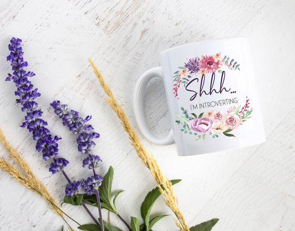 Shhh I'm Introverting Mug - White Ceramic Mug