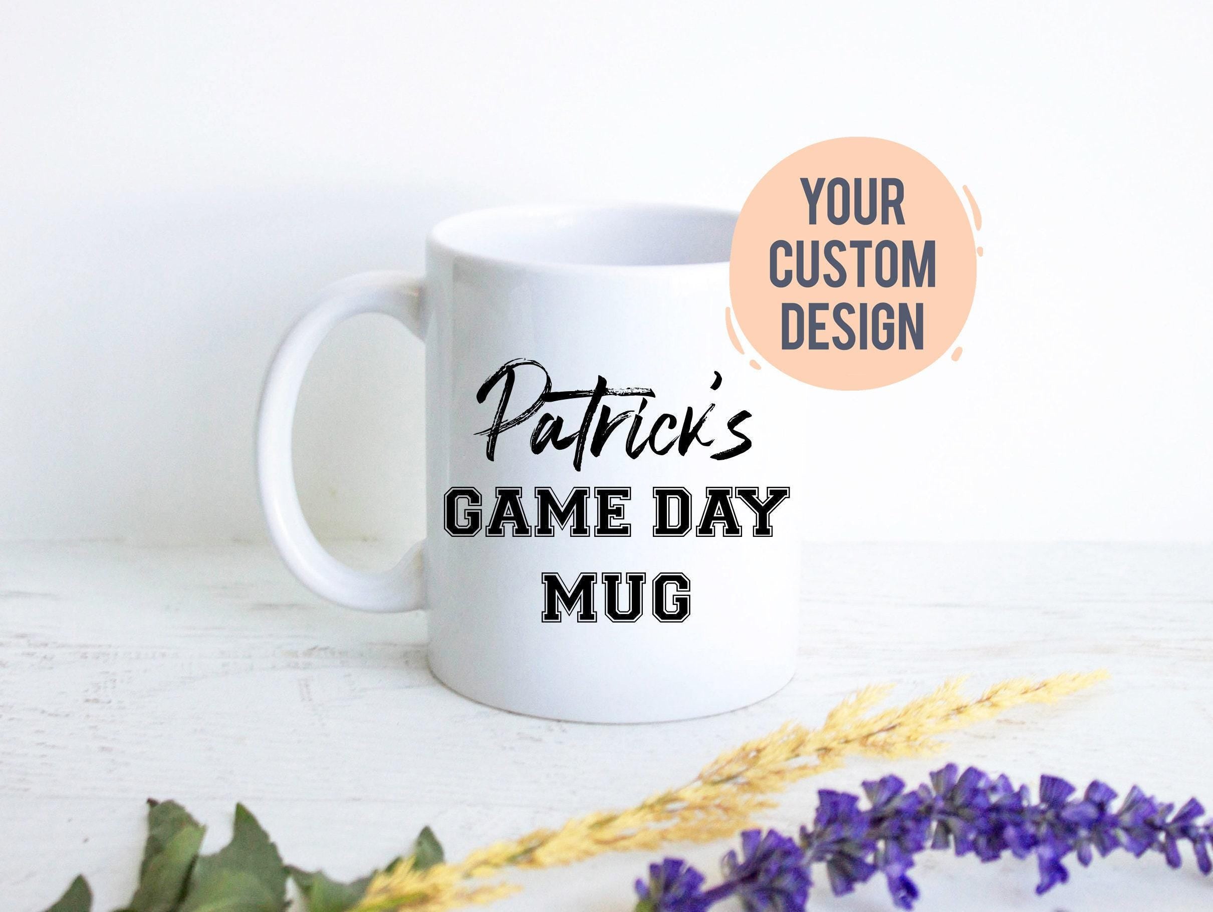 Personalized Name Game Day - White Ceramic Mug