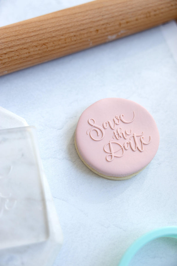 Save the Date Fondant Embosser Stamp and Cutter