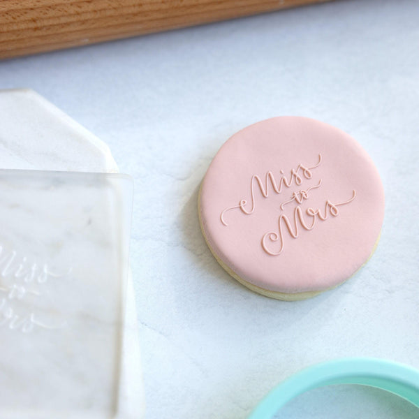 Miss to Mrs Fondant Embosser Stamp and Cutter