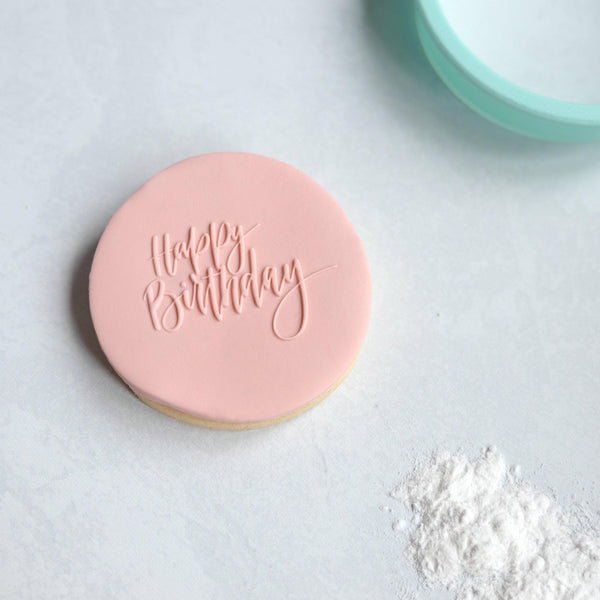 Happy Birthday Fondant Embosser Stamp