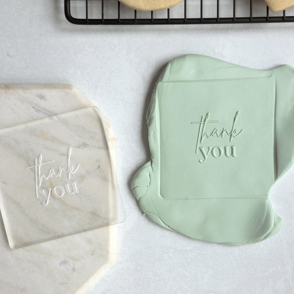 Thank You Fondant Embosser Stamp and Cutter