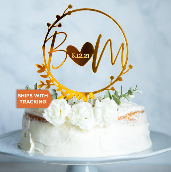 Custom Initial Wedding Cake Topper