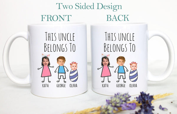 Personalized Aunt and Uncle Individual OR Mug Set #5, Aunt Uncle Belongs To, Custom Aunt Gift, New Aunt Uncle Mug Custom Baby Announcement