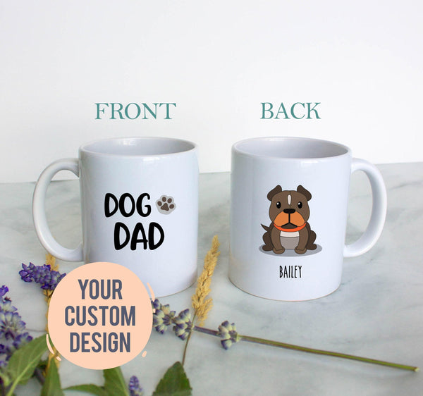 Personalized Dog Dad Mug - White Ceramic Custom Mug