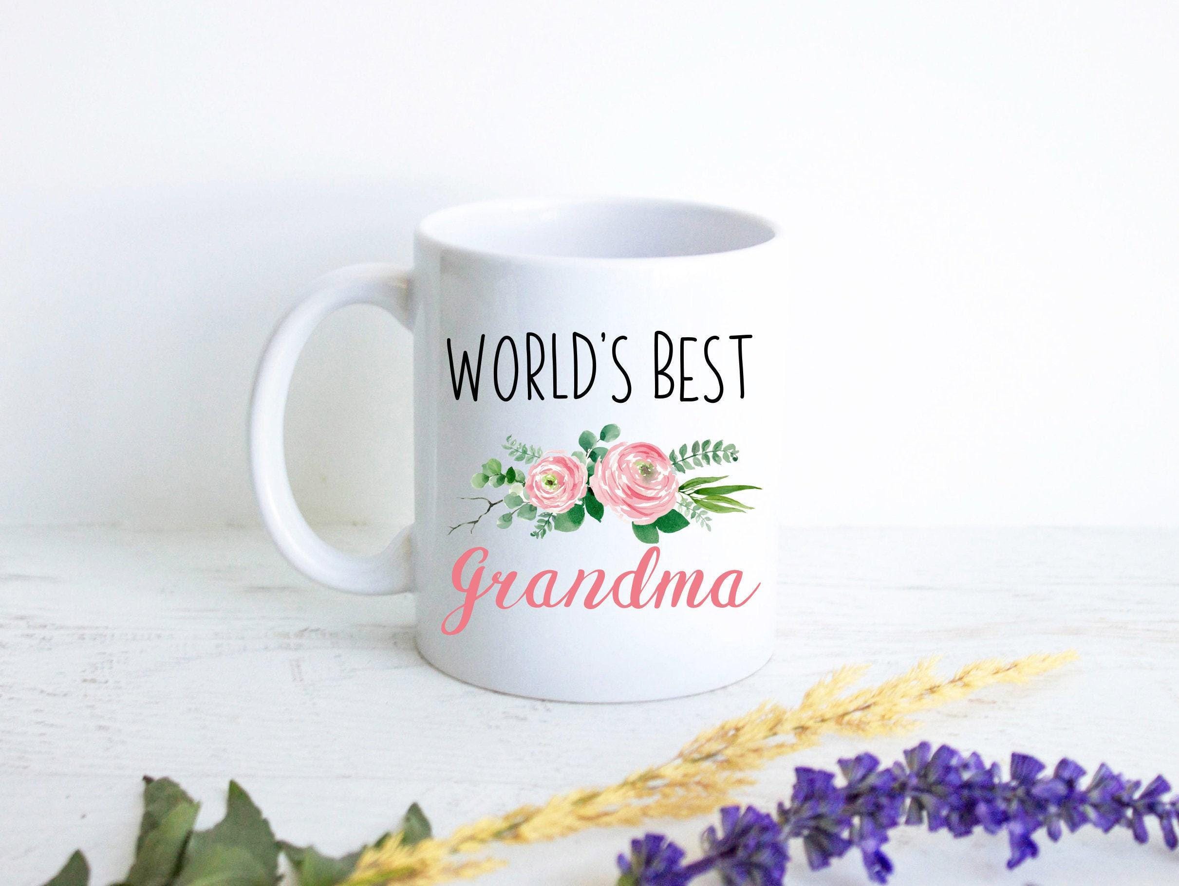 World's Best Grandma Floral - White Ceramic Mug