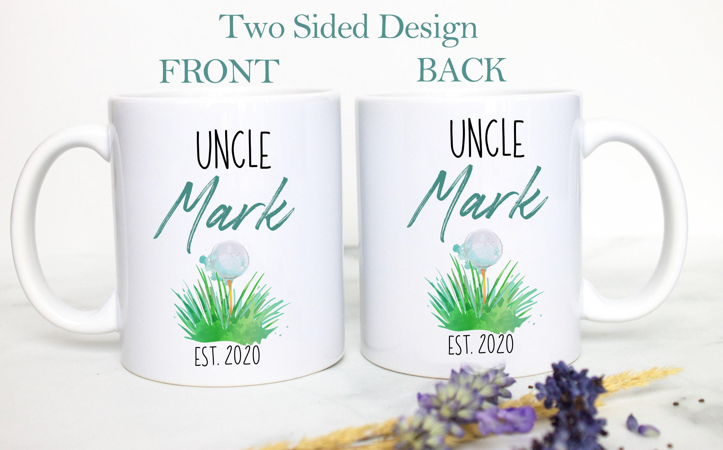 Personalized Uncle Name Golf Theme - White Ceramic Mug