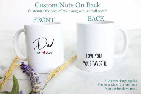 Mom and Dad Individual or Mug Set EST - White Ceramic Mug