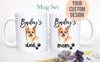 Personalized Corgi Mom and Dad Individual or Mug Set - White Ceramic Custom Mug
