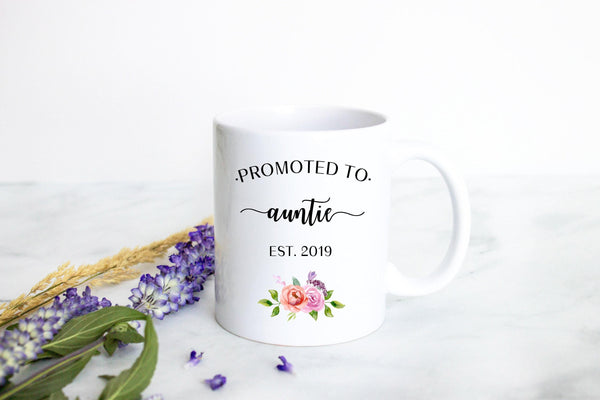 Promoted to Auntie - White Ceramic Mug