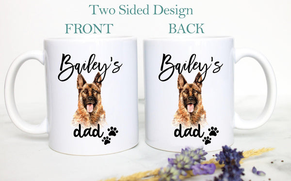 Personalized German Shepherd Dog Individual or Mug Set - White Ceramic Custom Mug
