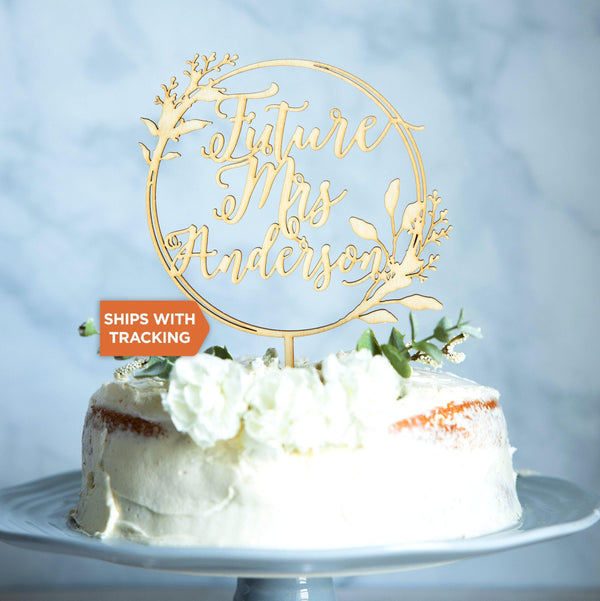 Custom Future Mrs Wedding Cake Topper