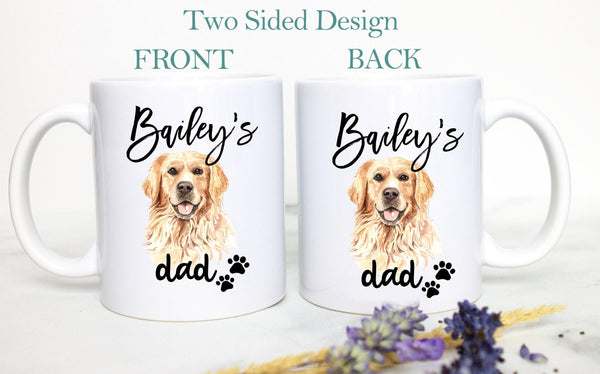 Personalized Retriever Mom and Dad Individual or Mug Set - White Ceramic Custom Mug