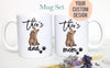 Personalized Brown Tabby Cat Mom and Dad Individual or Mug Set - White Ceramic Custom Mug