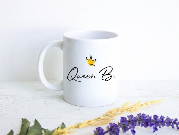 Personalized Queen Initial - White Ceramic Mug