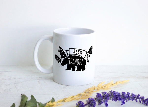 Personalized Grandpa Bear Name - White Ceramic Mug