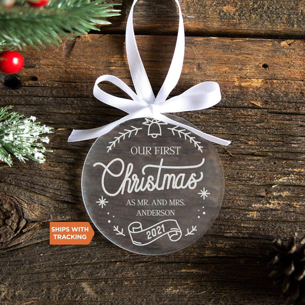 Personalized First Christmas As Mr Mrs Ornament