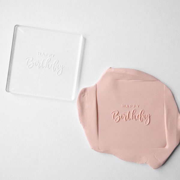 Happy Birthday Fondant Embosser Stamp