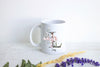 Woodland Floral with Custom Initial and Name - White Ceramic Mug