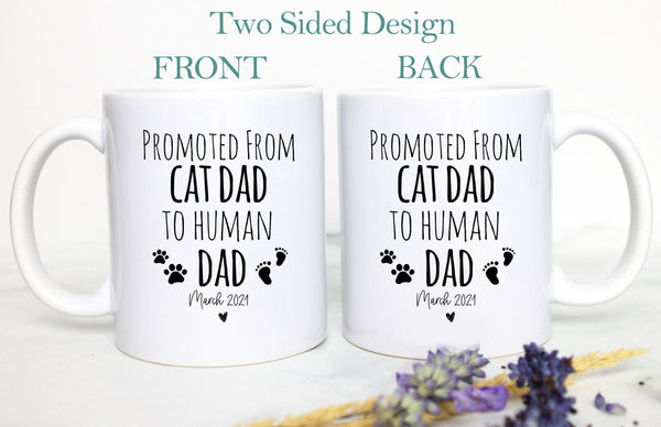 Promoted from Cat Mom and Dad to Human Individual OR Mug Set