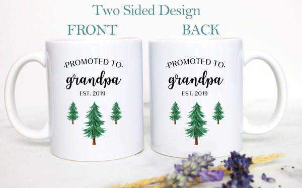 Promoted to Grandpa and Grandma Individual or Mug Set - White Ceramic Mug