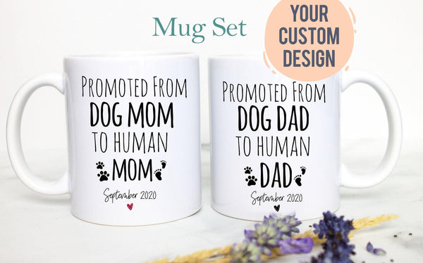 Promoted from Dog Mom and Dad to Human - White Ceramic Mug