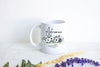 Blue Floral Bridesmaid Custom Name With Date - White Ceramic Mug