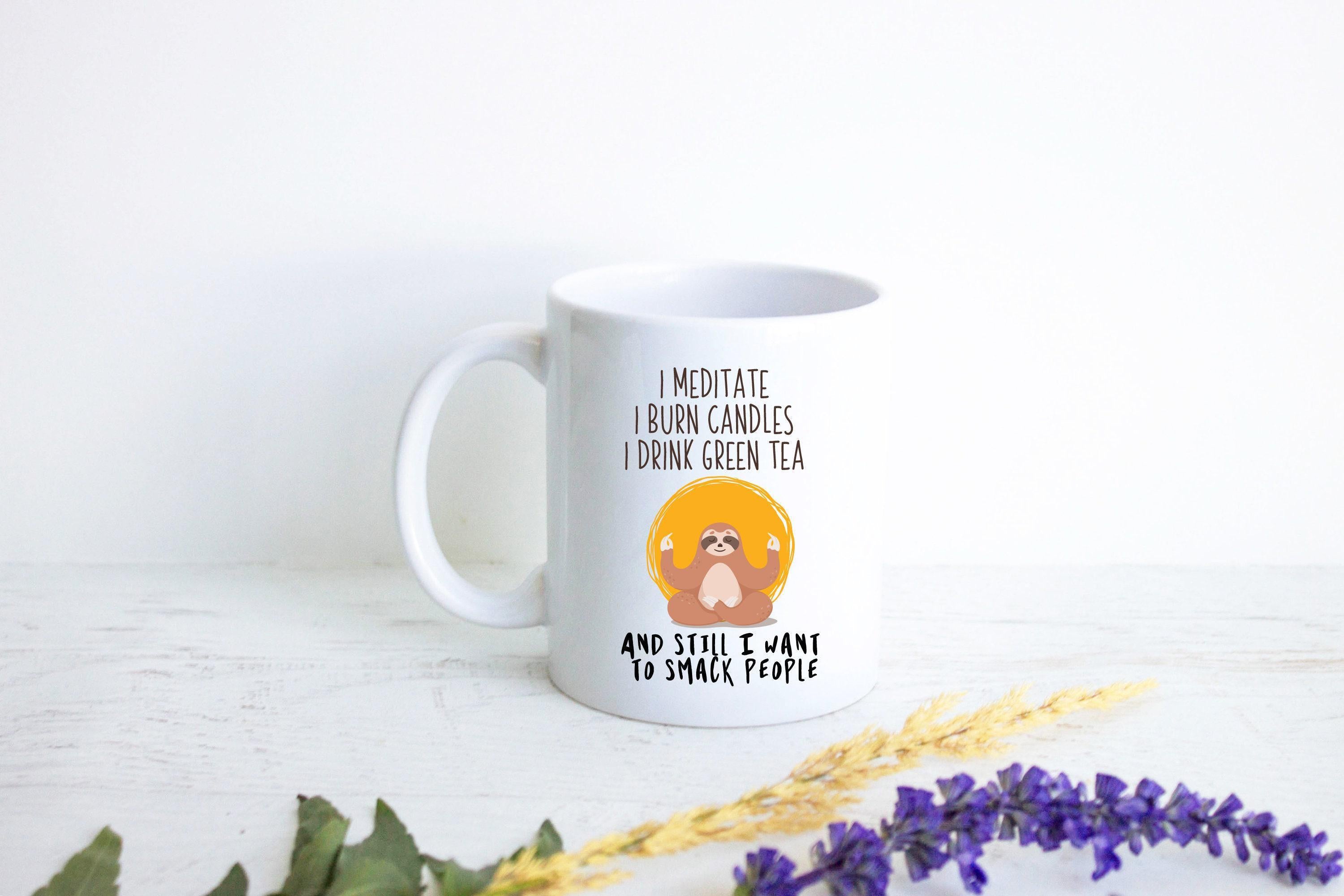 Meditating Sloth - White Ceramic Mug