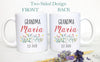 Wildflower Personalized Grandma Name EST - White Ceramic Mug