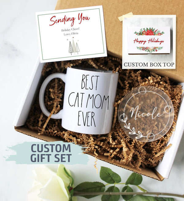 Personalized Christmas Gift Box for Cat Mom
