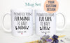 Promoted from Fur Mama and Papa to Baby Mama Individual OR Mug Set - White Ceramic Mug
