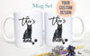 Personalized Black Cat Mom and Dad Individual or Mug Set #2 - White Ceramic Custom Mug