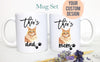 Personalized Orange Tabby Cat Mom and Dad Individual or Mug Set - White Ceramic Custom Mug