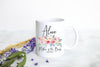 Peach Pink Floral Mother of the Groom Custom Name and Date - White Ceramic Mug