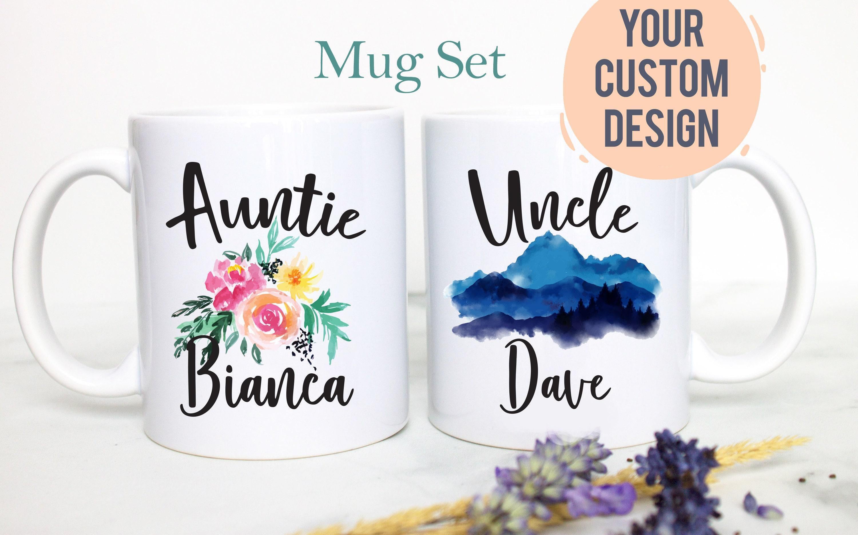Personalized Name Aunt and Uncle Individual or Mug Set #5 - White Ceramic Mug