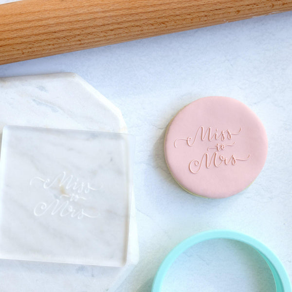 Miss to Mrs Fondant Embosser Stamp and Cutter