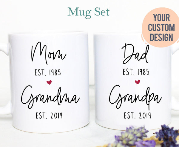 Promoted to Grandpa and Grandma Individual OR Mug Set