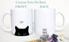 Personalized Black Cat Name Mug #2 - White Ceramic Custom Mug