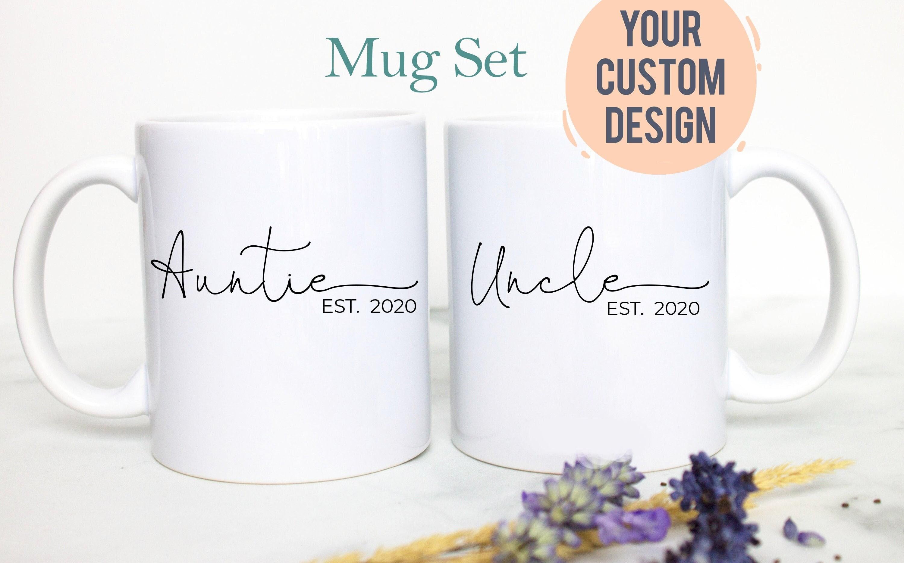 Personalized Aunt and Uncle Individual or Mug Set - White Ceramic Mug