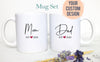 Mom and Dad Individual or Mug Set EST - White Ceramic Mug