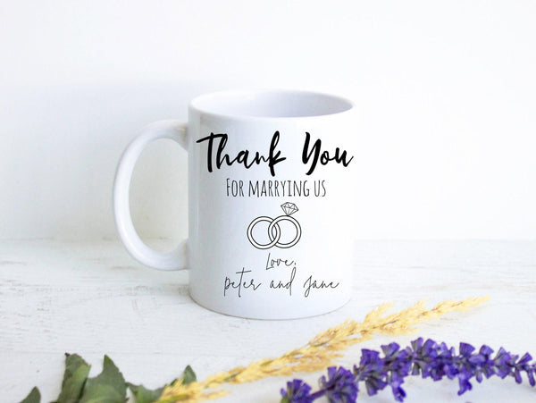 Thank You For Marrying Us Officiant Custom - White Ceramic Mug
