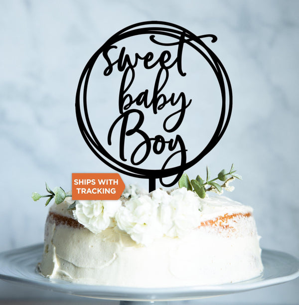 Sweet Baby Boy Cake Topper
