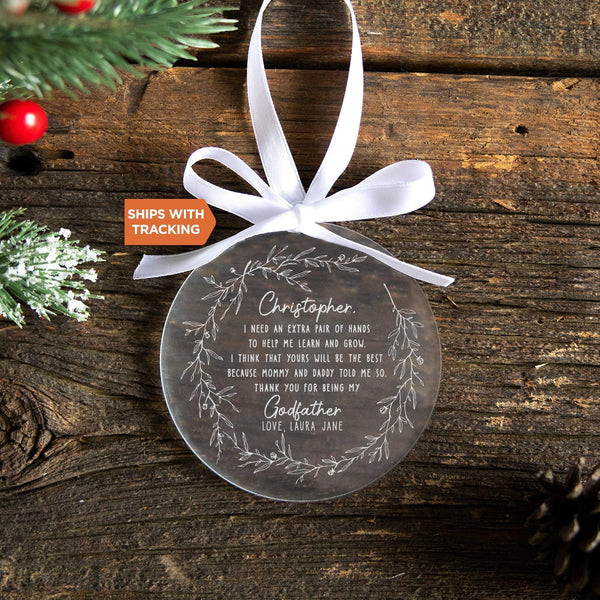 Personalized Thank You Godmother Godfather Ornament