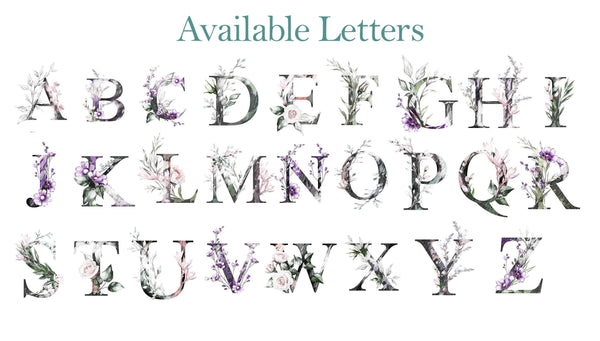 Woodland Floral with Custom Initial and Name - White Ceramic Mug